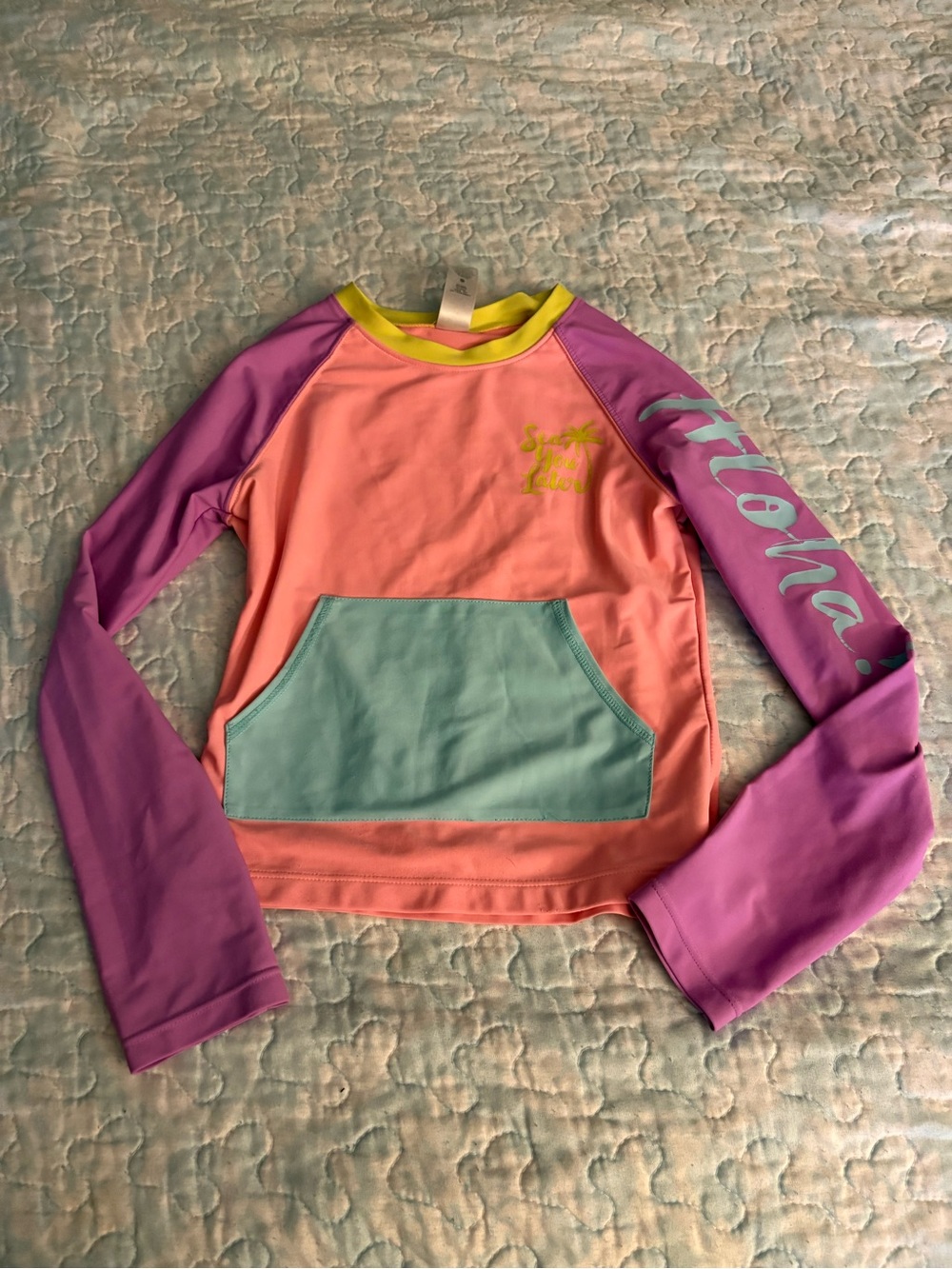 OshKosh B'gosh Peach Pink Purple Aloha Kids Rashguard